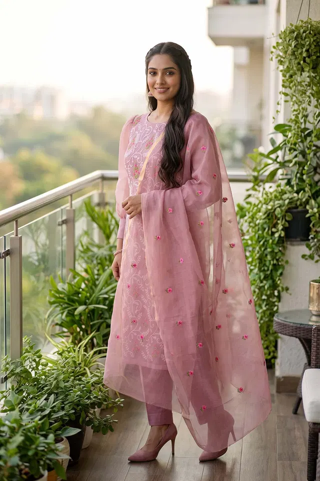 Kota Embroidery Work Salwar Suit Set (3pcs)