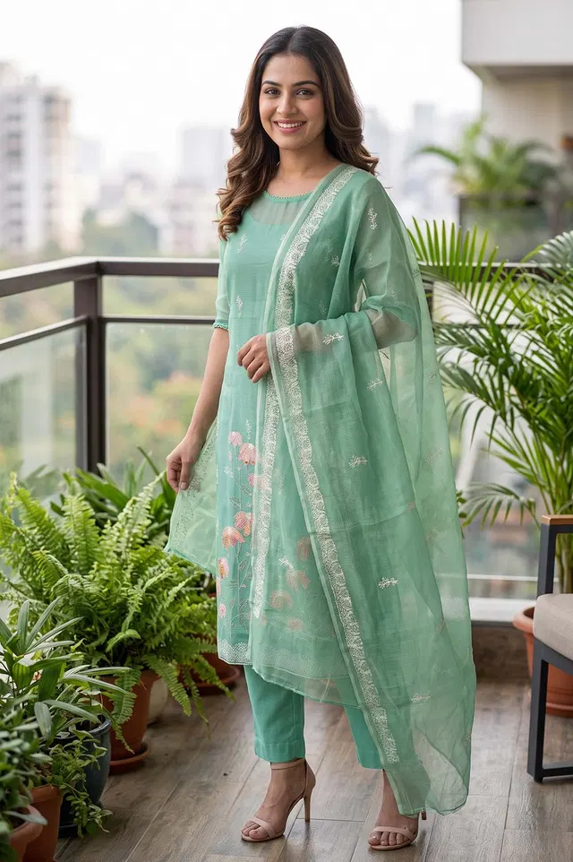 Kota Embroidery Work Salwar Suit Set (3pcs)