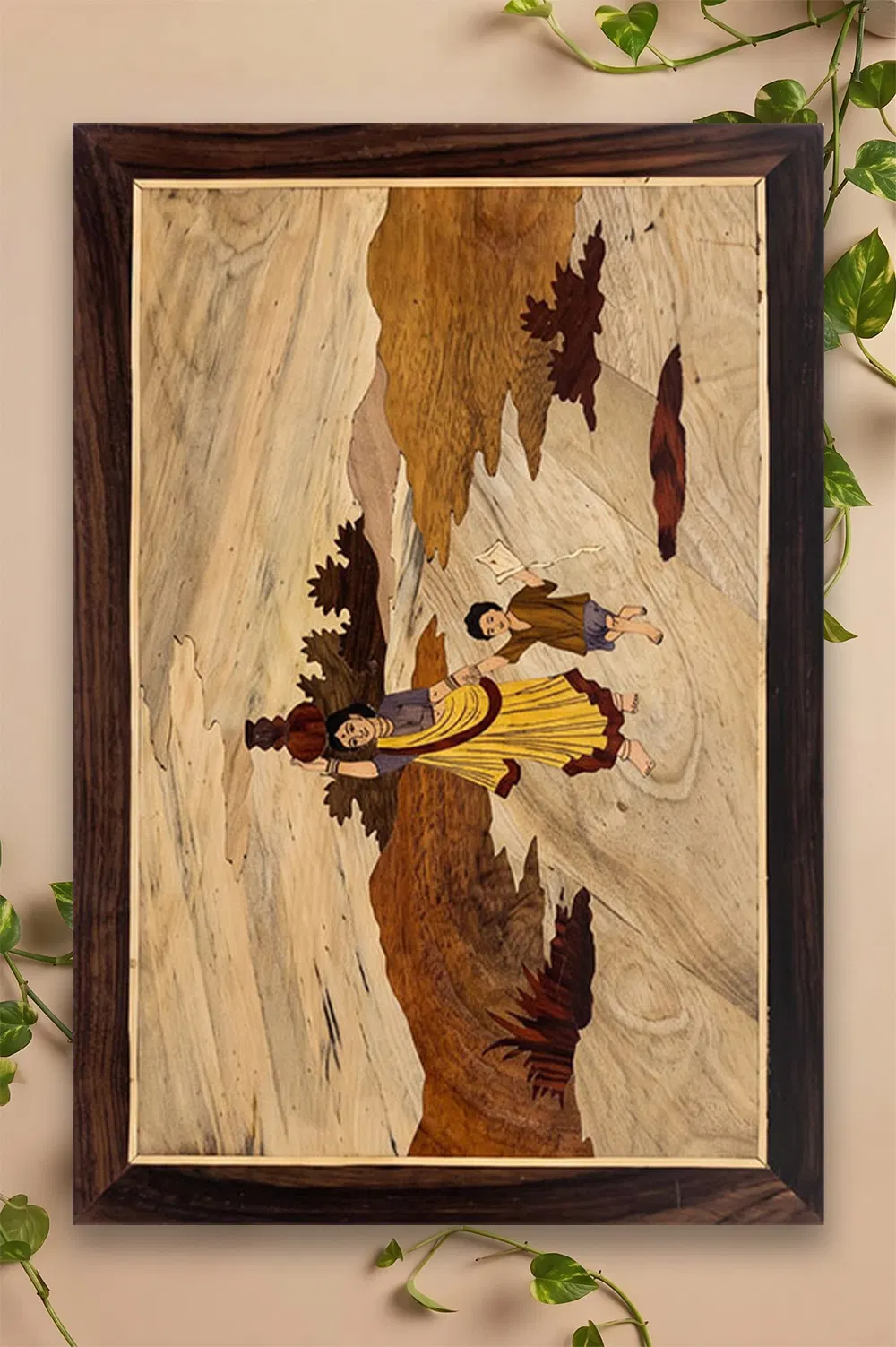 Mysore Rose Wood Inlay - Mother & Kid (18*12) Inches