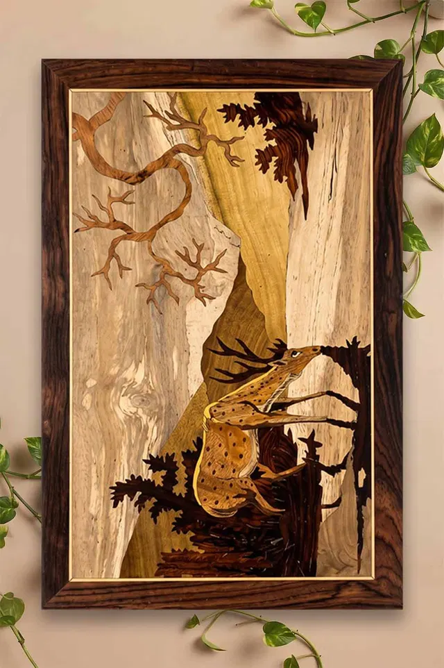 Mysore Rose Wood Inlay - Deer Theme (18*12) Inches