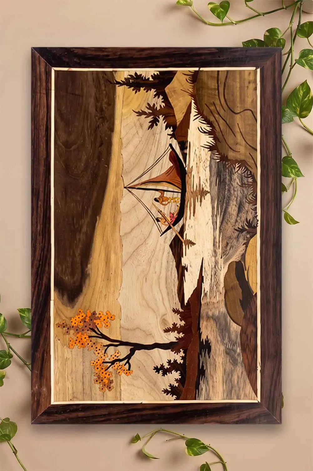 Mysore Rose Wood Inlay - Boating (18*12) Inches