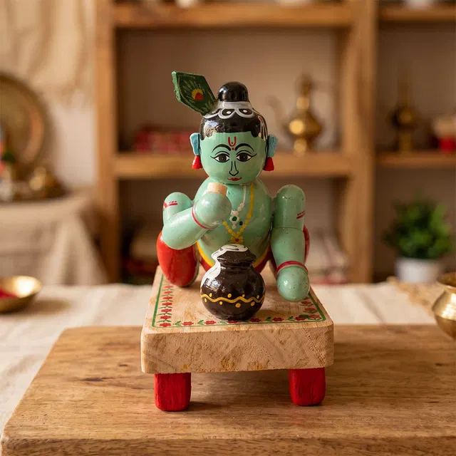 Etikoppaka Crawling Krishna Toy (5.5 Inches)