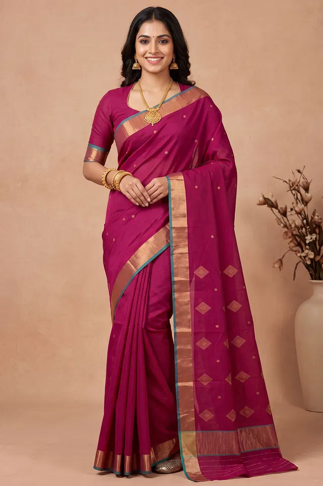 Chanderi Handloom Cotton-Silk Saree