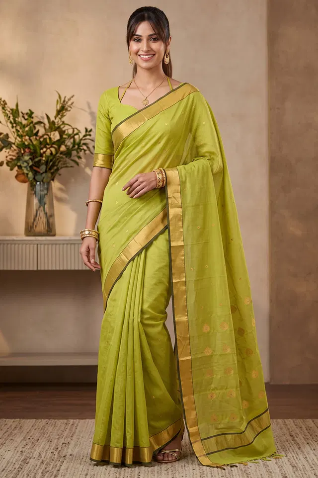 Chanderi Handloom Cotton-Silk Saree