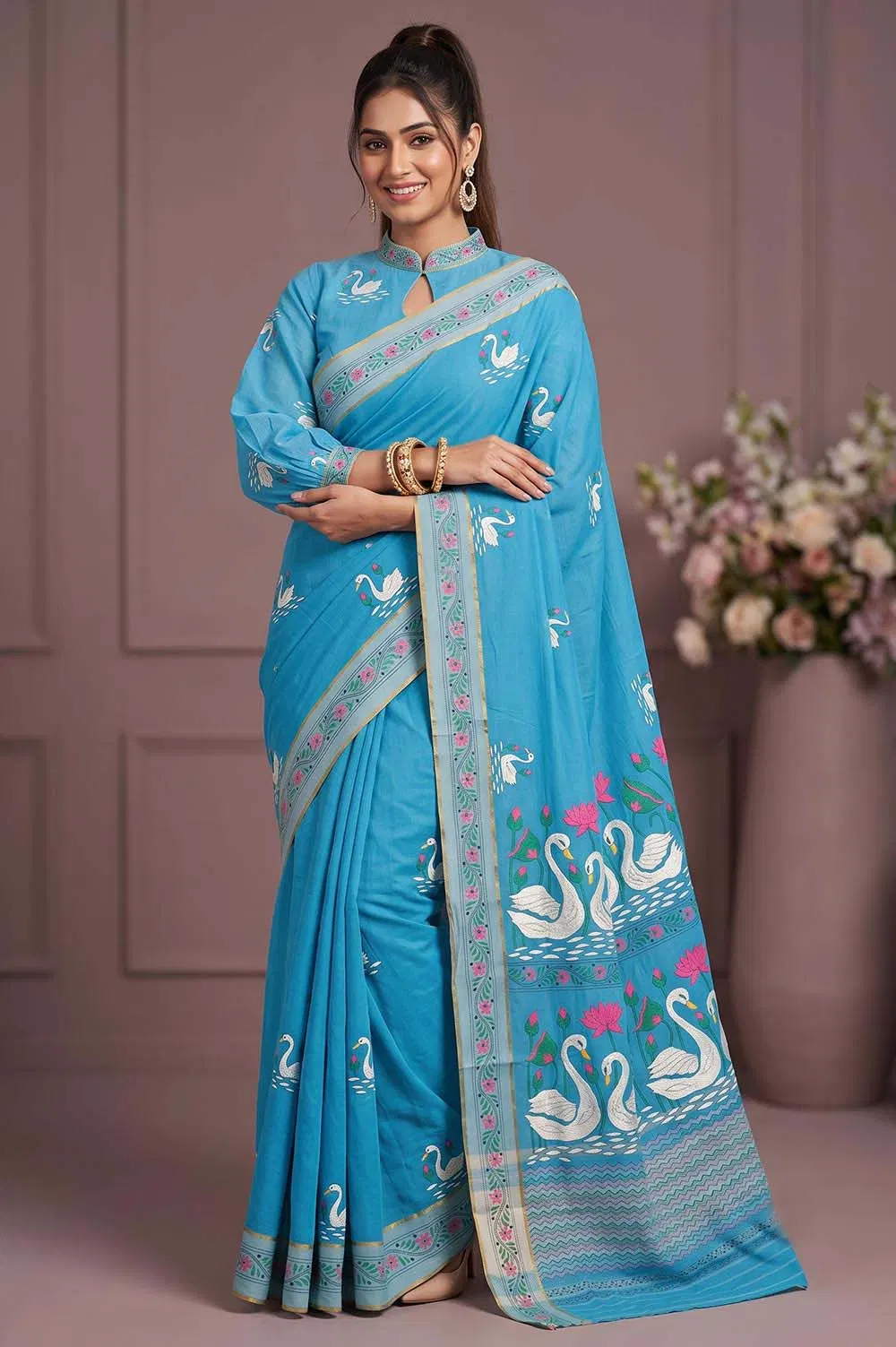 Nakshi Kantha Cotton Saree (Intricate Hand Embroidery)
