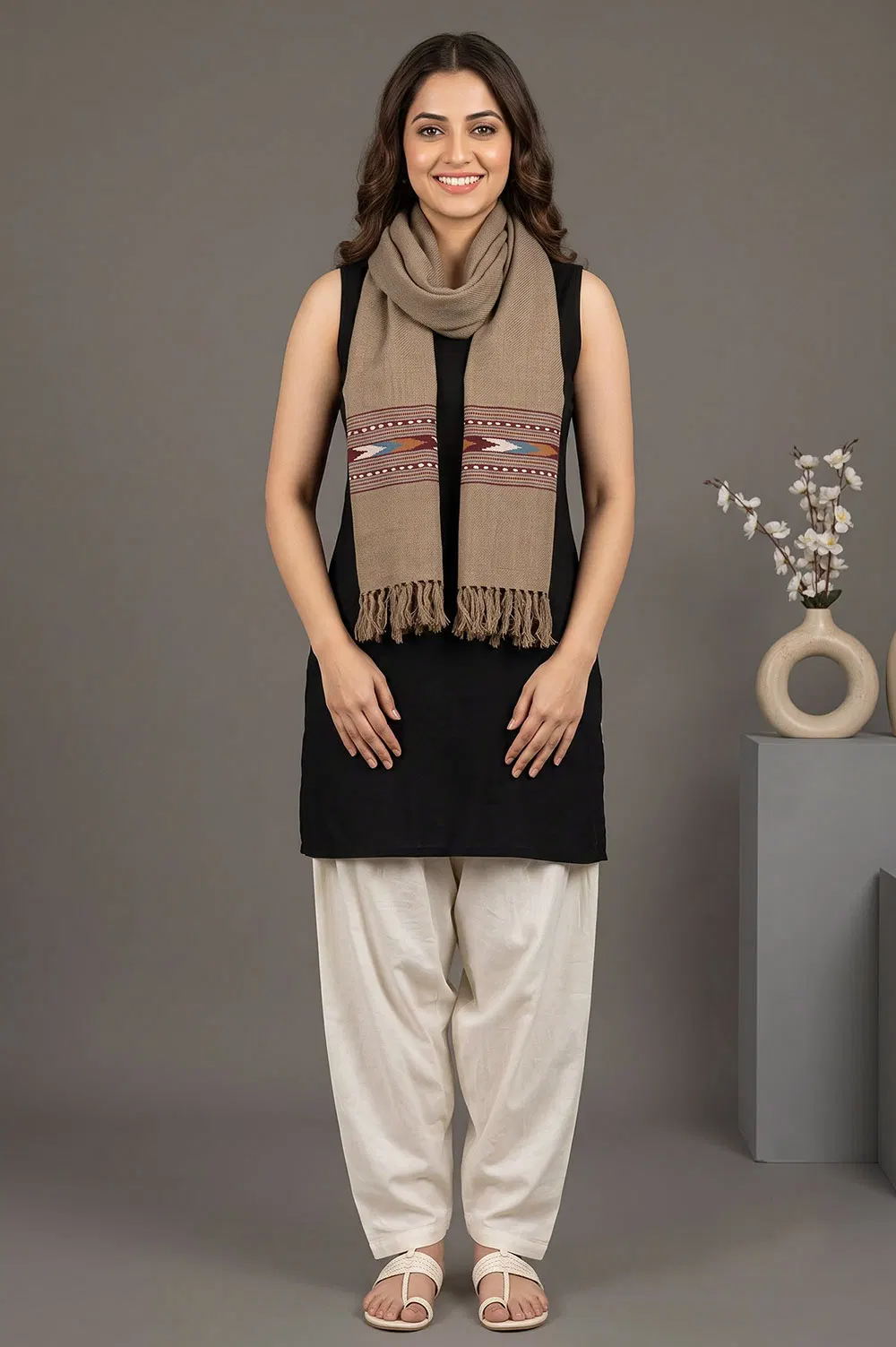 Kullu Pure Wool Handloom Muffler