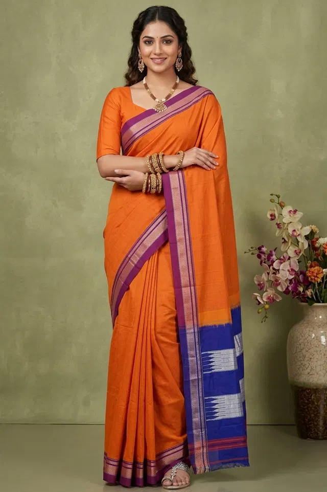 IIlkal Authentic Handloom Cotton-Silk Saree