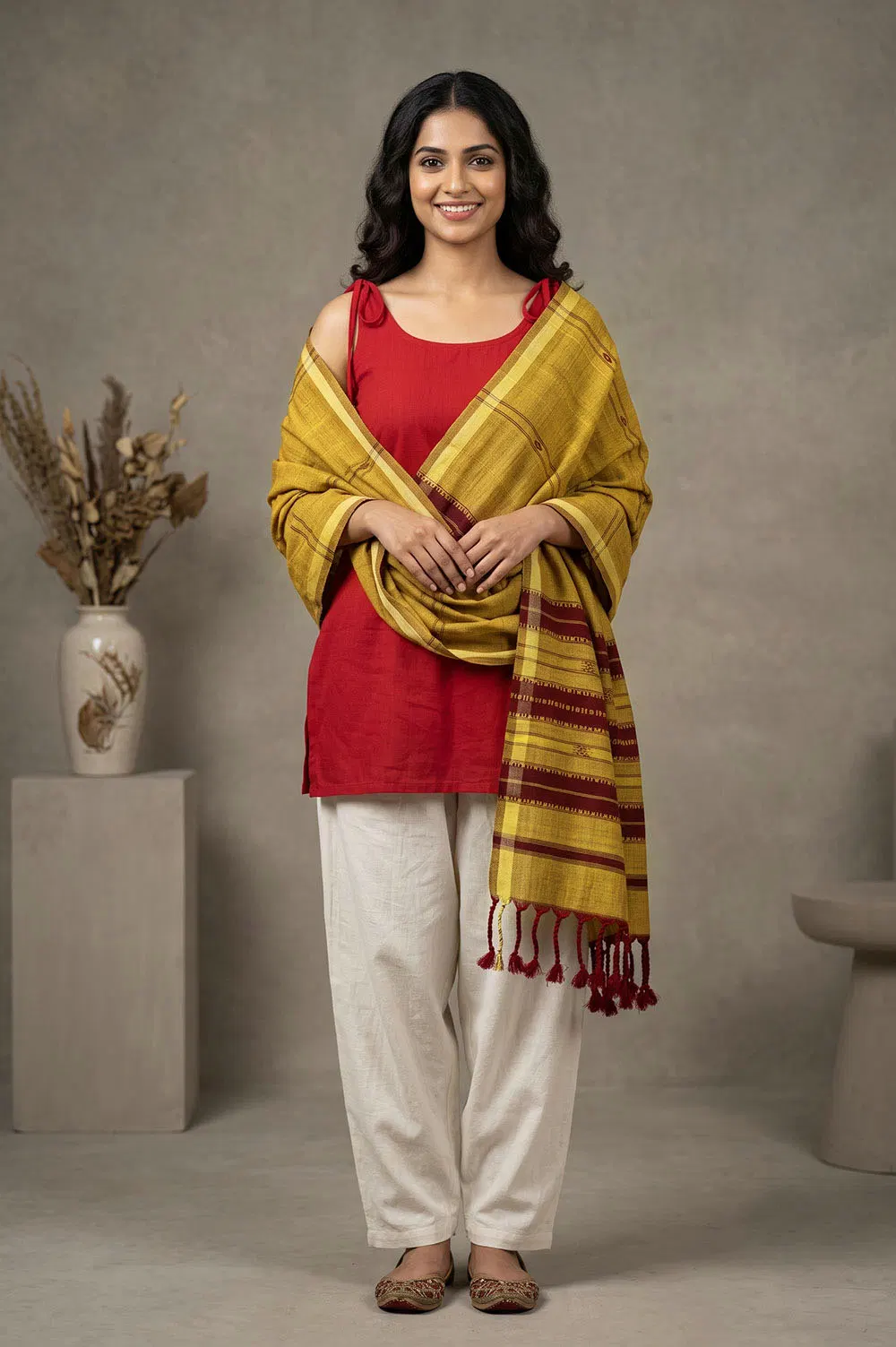 Organic Dyed Kotpad Pure Hand Spun Cotton Dupatta