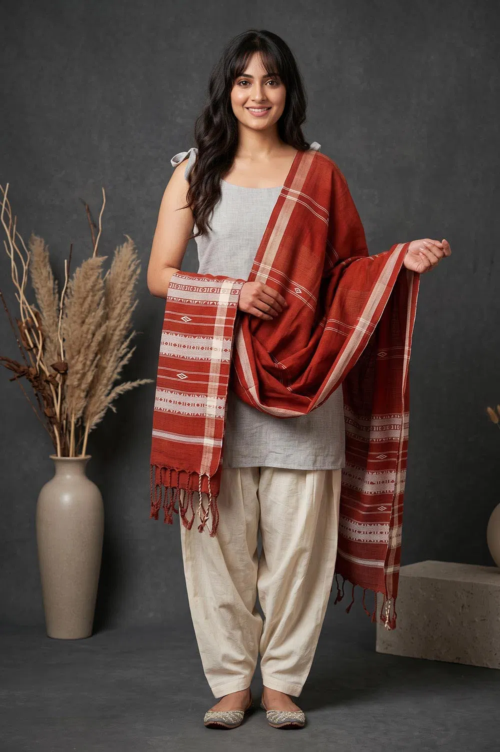 Organic Dyed Kotpad Pure Hand Spun Cotton Dupatta