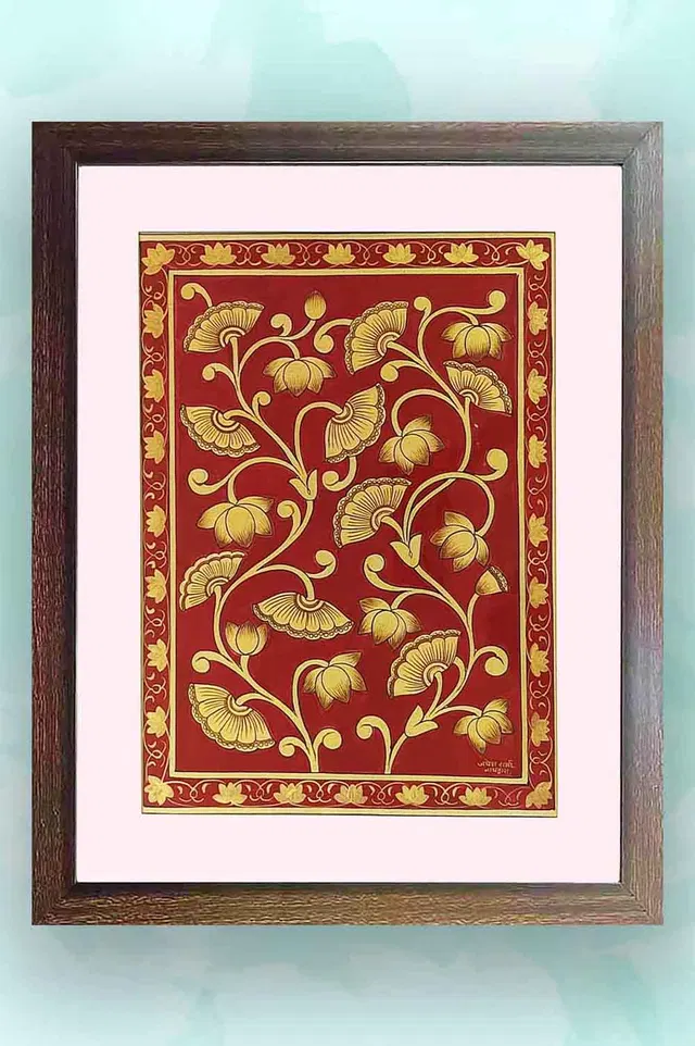 Nathdwara Pichwai Painting - Vrindavan Flowers (18x22) Inches