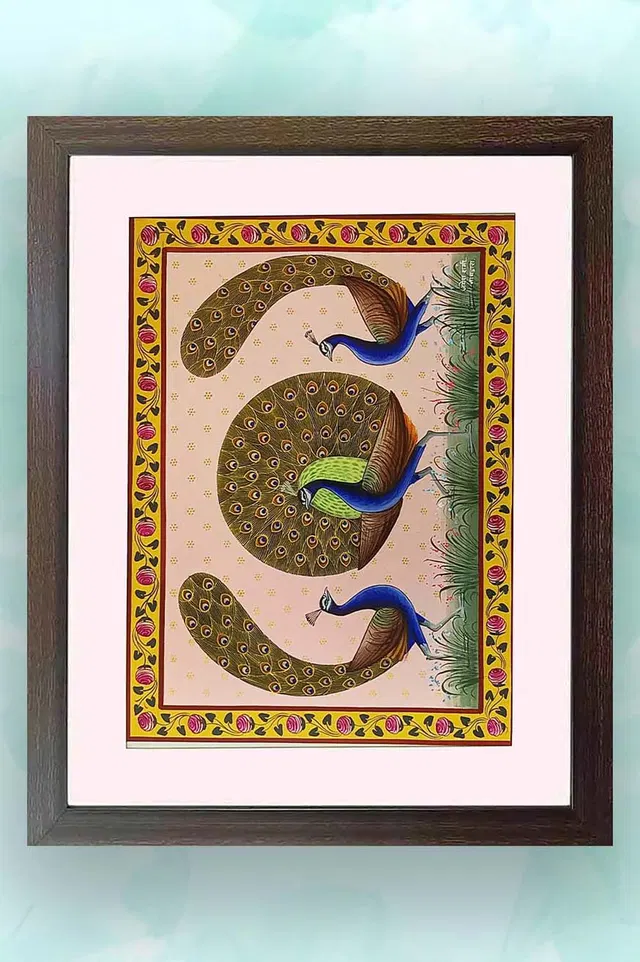 Nathdwara Pichwai Painting - Dancing Peacock (22x18) Inches