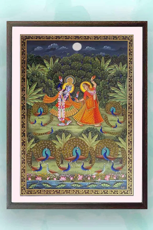 Nathdwara Pichwai Painting - Radha Krishna (30x42) Inches