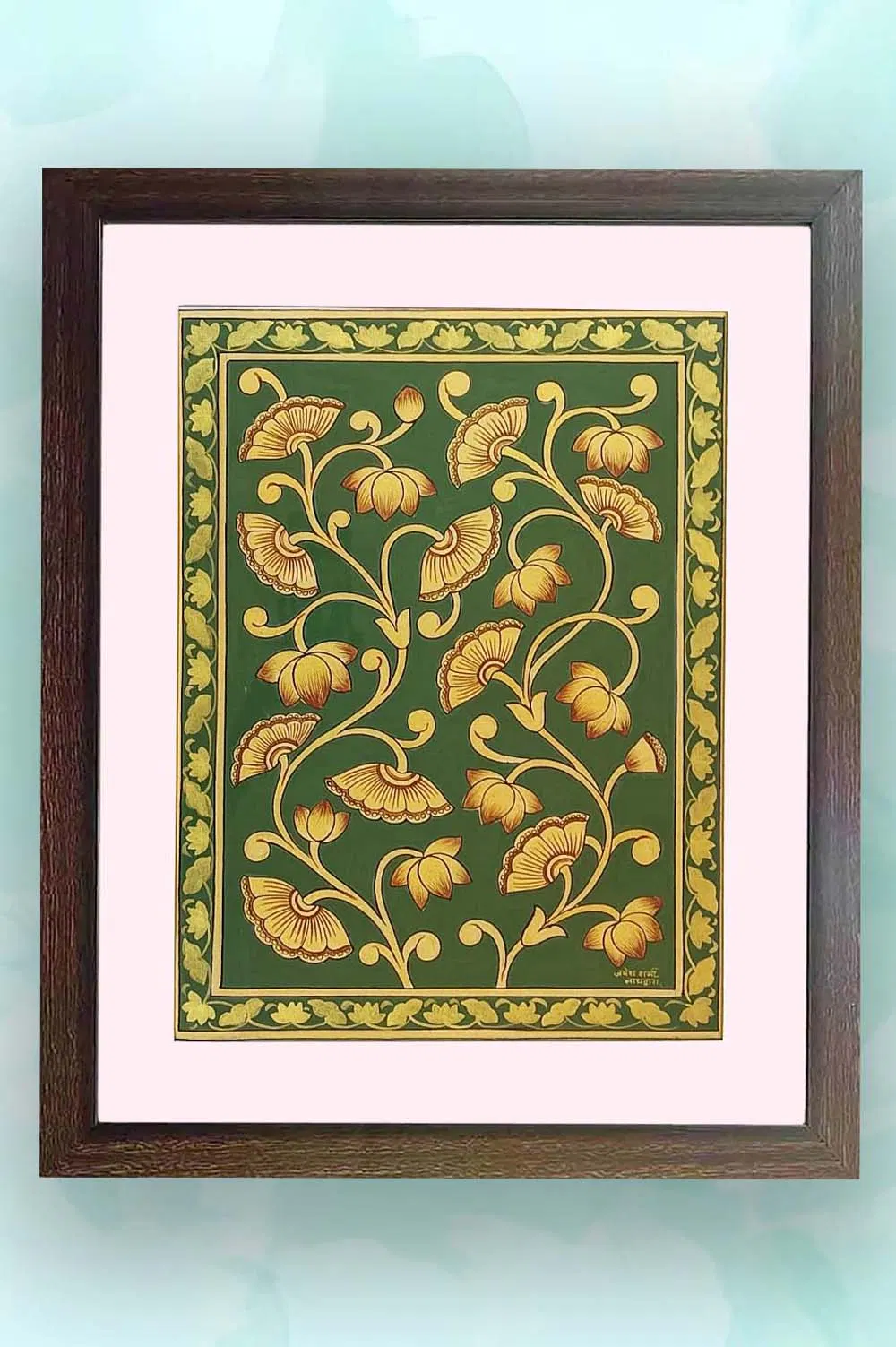 Nathdwara Pichwai Painting - Vrindavan Flowers (18x22) Inches