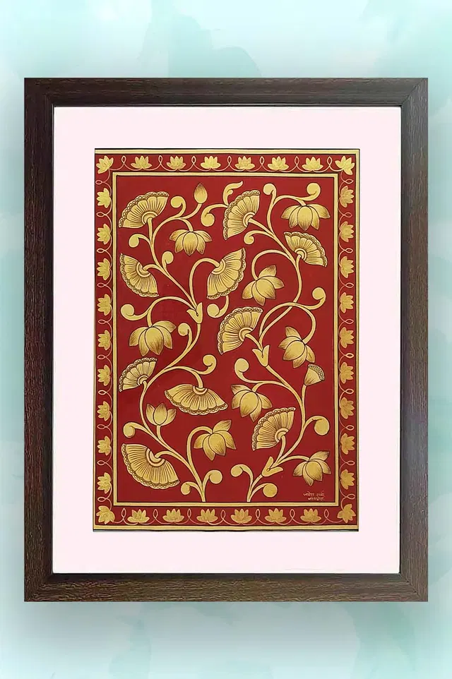 Nathdwara Pichwai Painting - Vrindavan Flowers (18x22) Inches