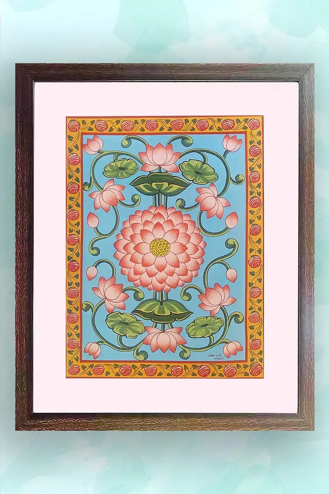 Nathdwara Pichwai Painting - Vrindavan Lotus (18x22) Inches