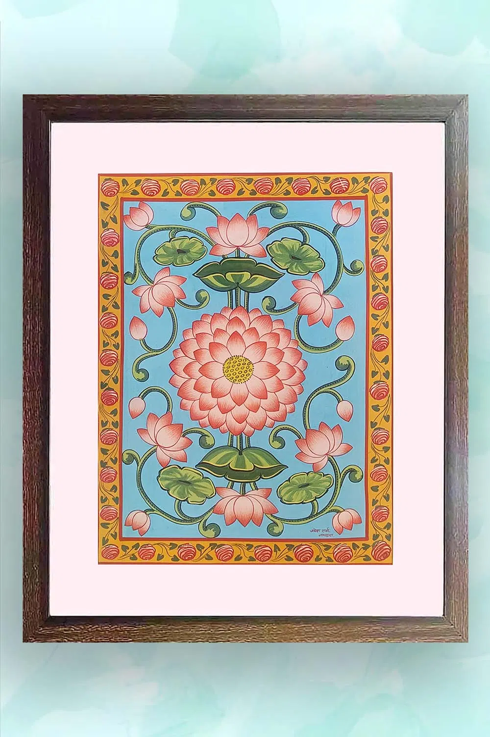Nathdwara Pichwai Painting - Vrindavan Lotus (18x22) Inches