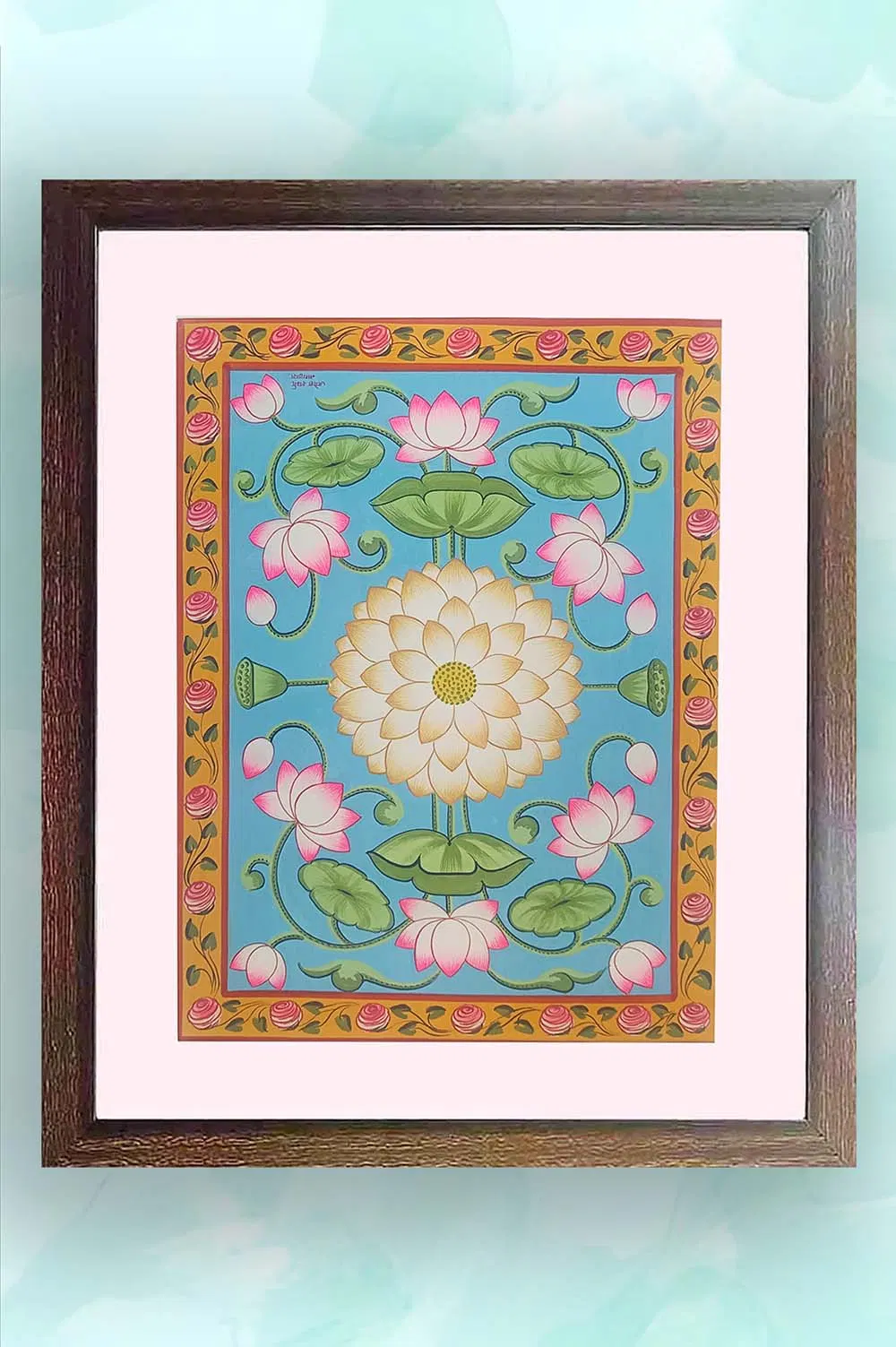 Nathdwara Pichwai Painting - Vrindavan Lotus (18x22) Inches
