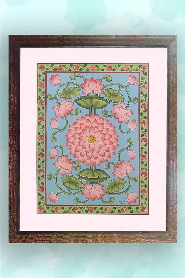 Nathdwara Pichwai Painting - Vrindavan Lotus (18x22) Inches