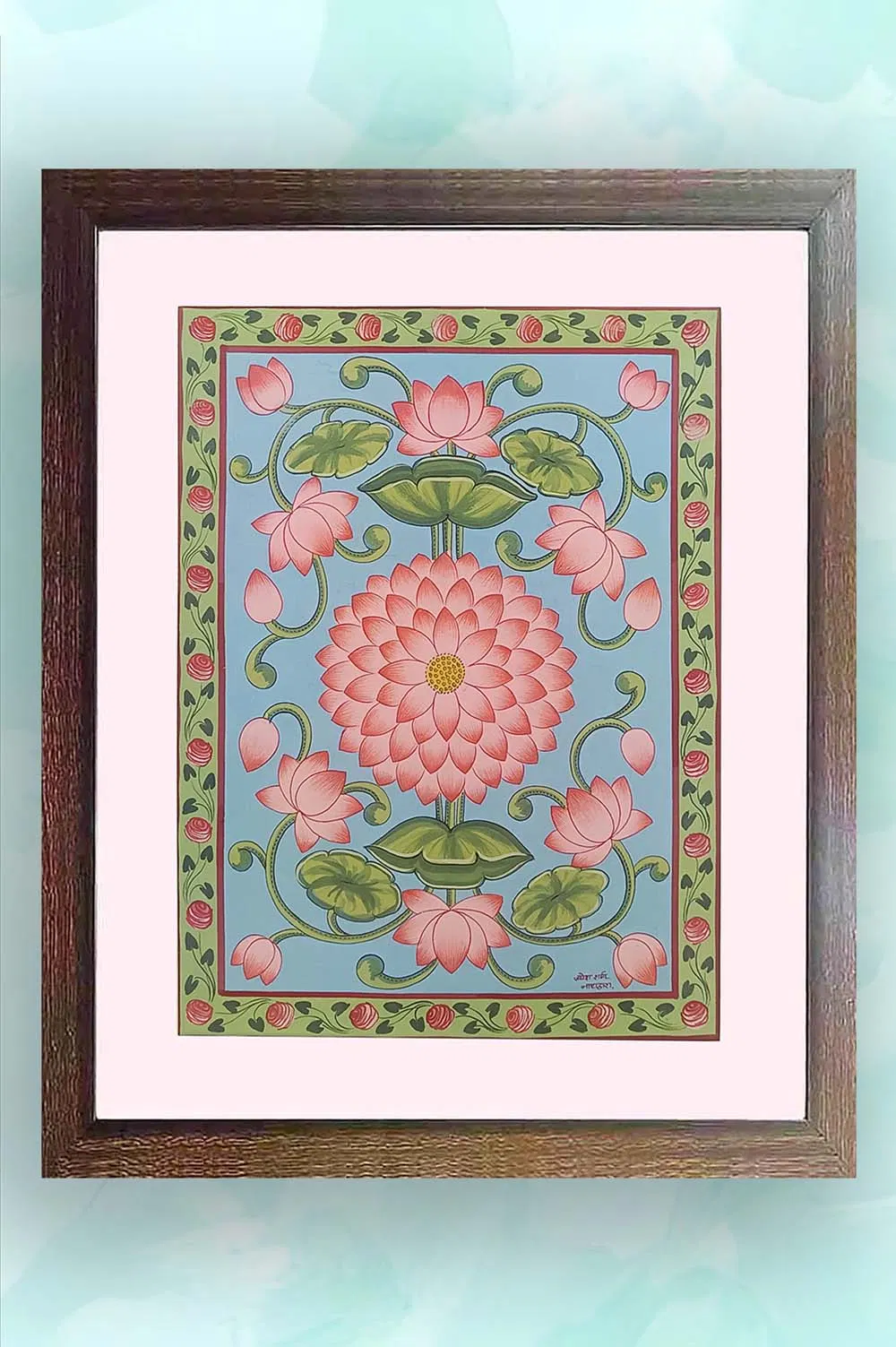 Nathdwara Pichwai Painting - Vrindavan Lotus (18x22) Inches