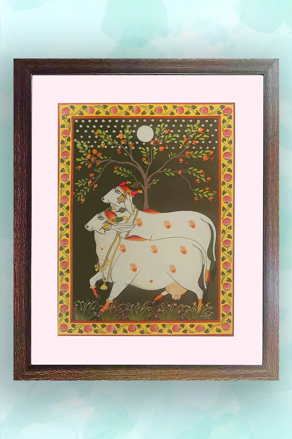 Nathdwara Pichwai Painting - Vrindavan Cows (18x22) Inches