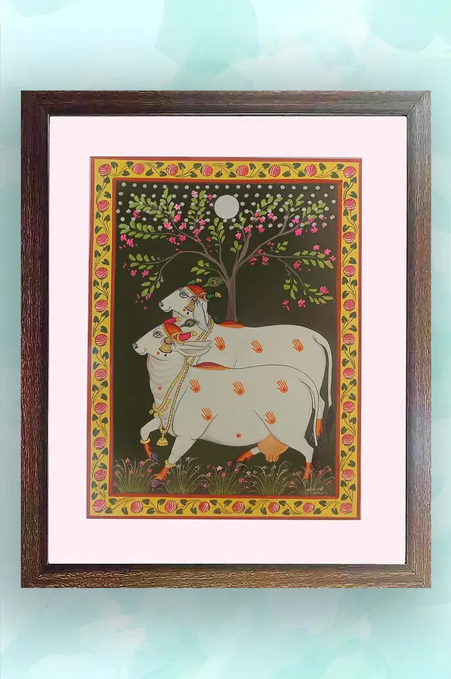 Nathdwara Pichwai Painting - Vrindavan Cows (18x22) Inches