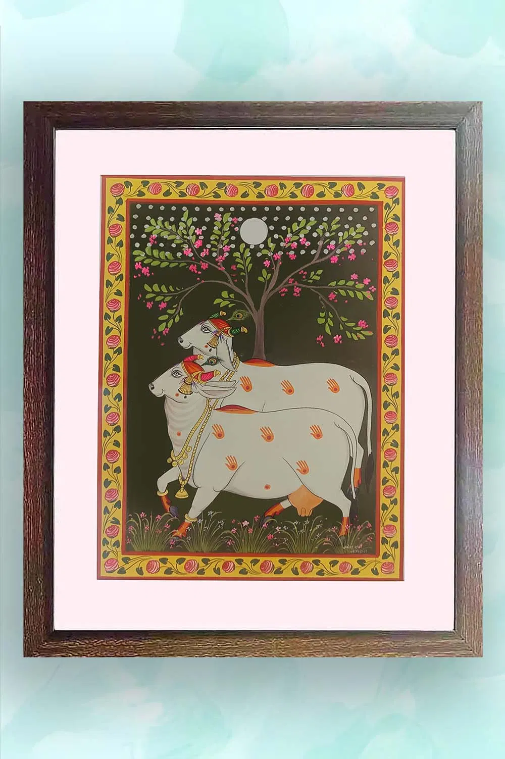 Nathdwara Pichwai Painting - Vrindavan Cows (18x22) Inches