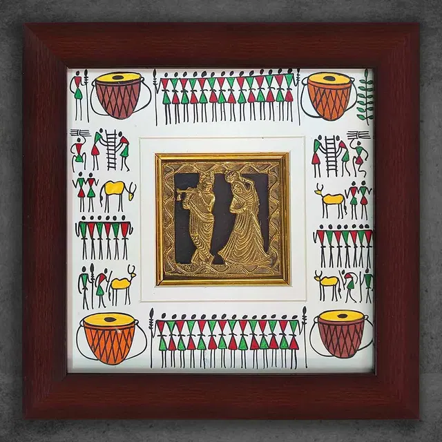 Odisha Brass & Bell Metal (Dhokra) Radha Krishna (10.5x10.5 Inches)