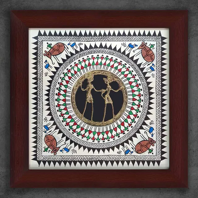 Odisha Brass & Bell Metal (Dhokra) Tribal Couple (11x11 Inches)