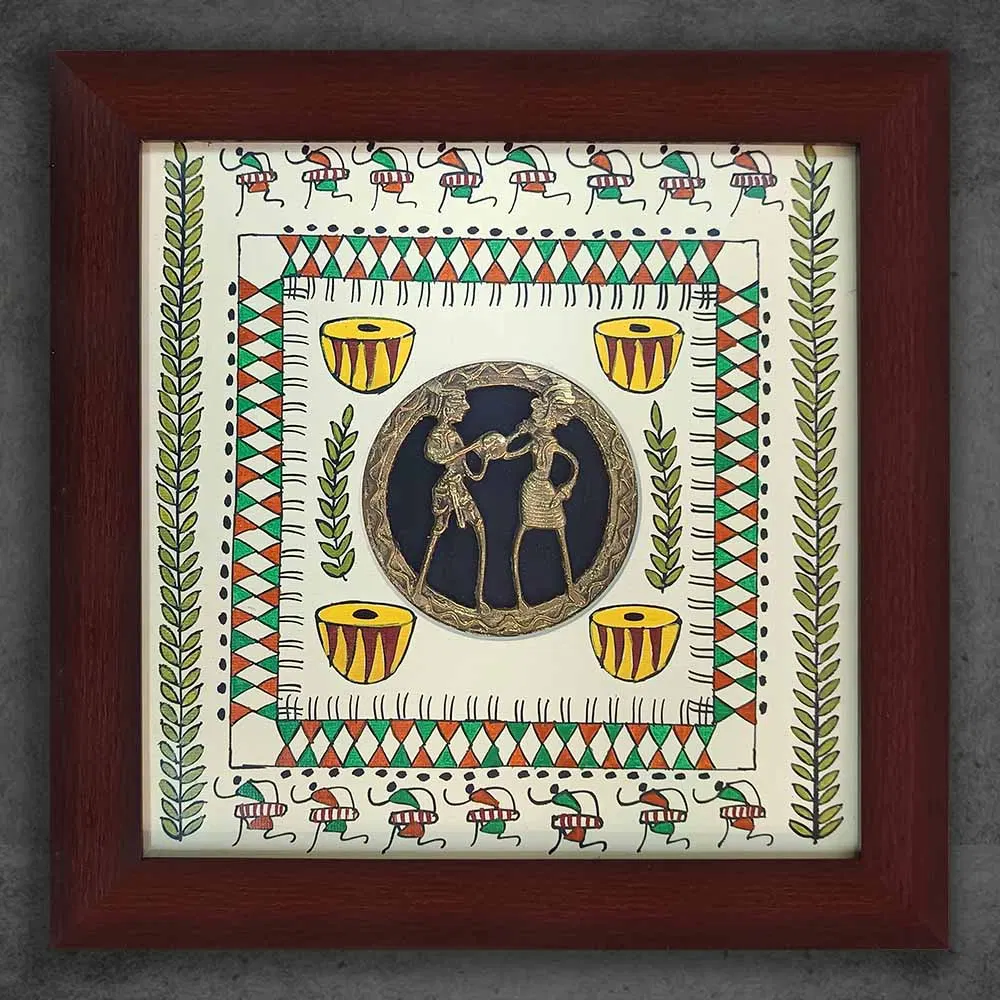 Odisha Brass & Bell Metal (Dhokra) Couple (12x12 Inches)