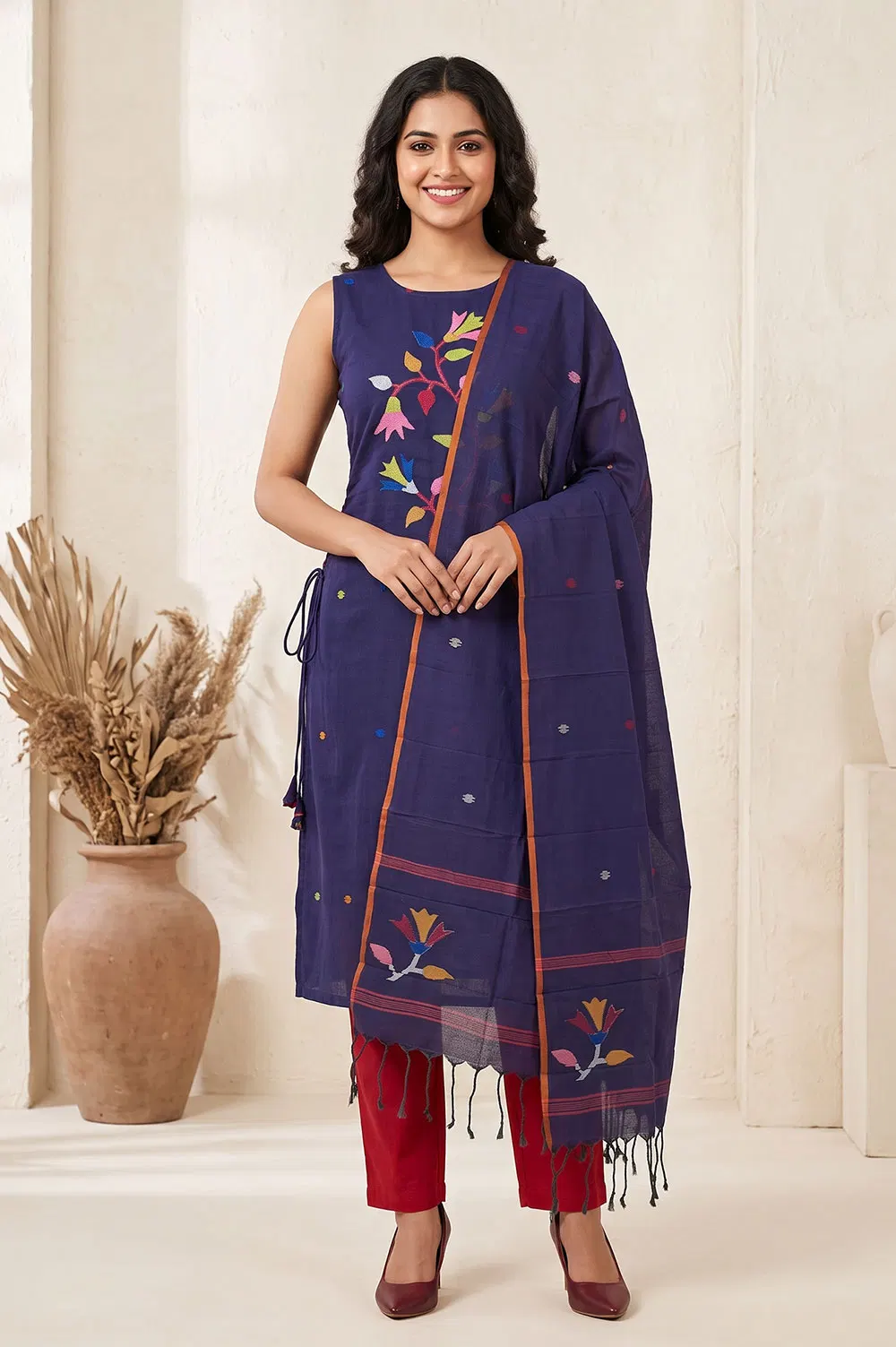 Jamdani Handloom Cotton Salwar Suit material