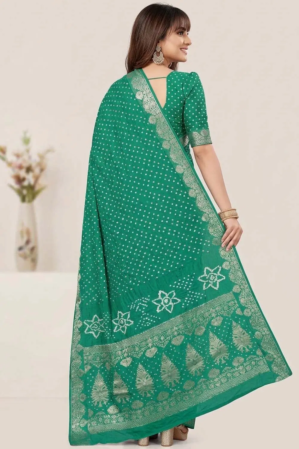 Jamnagari Bandhani Art Silk Saree