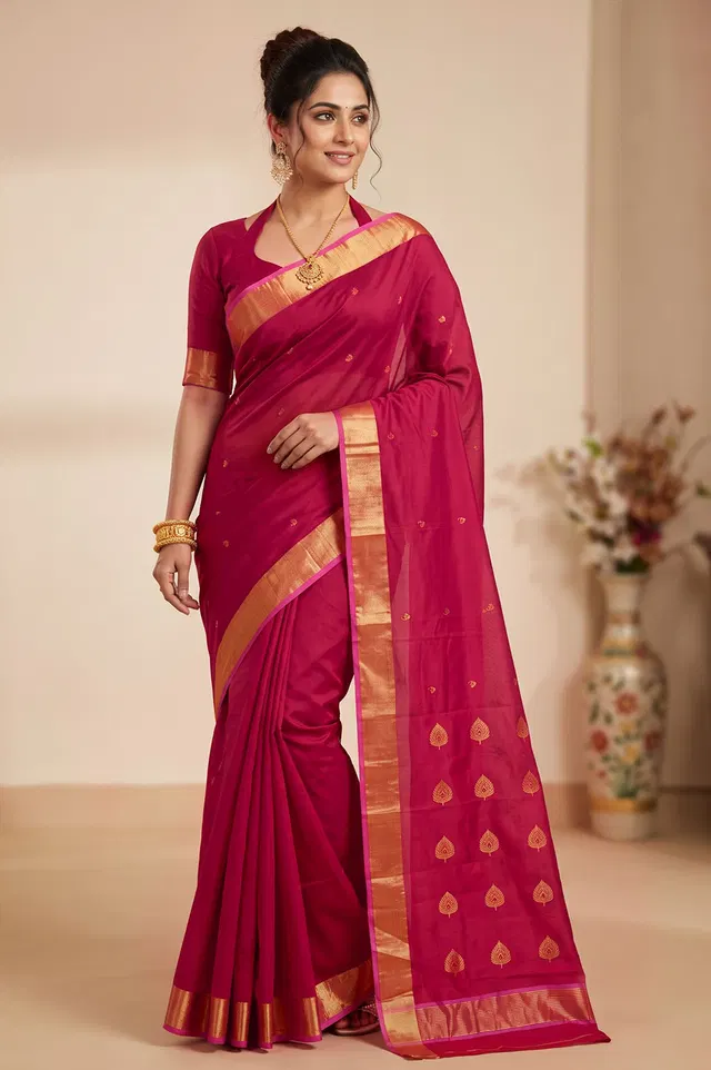 Chanderi Handloom Cotton-Silk Saree