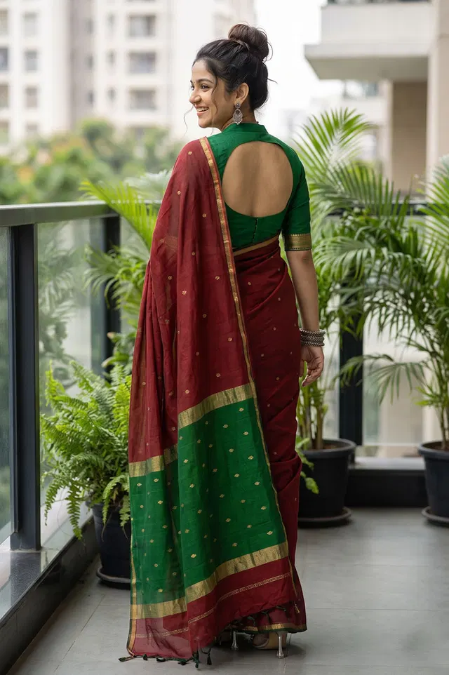Maheshwar Handloom Cotton-Silk Saree