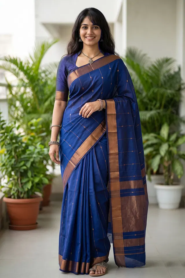 Maheshwar Handloom Cotton-Silk Saree