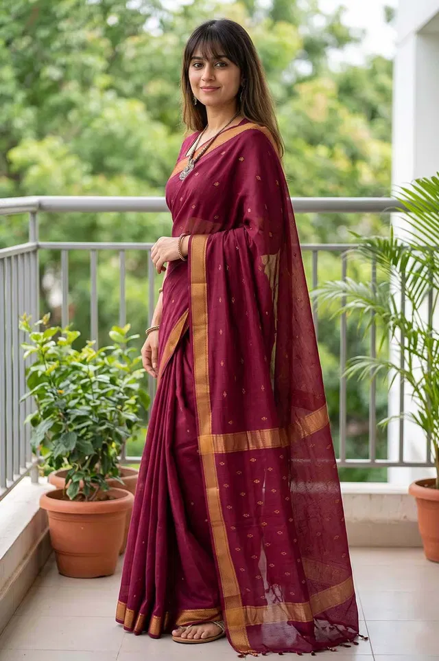 Maheshwar Handloom Cotton-Silk Saree
