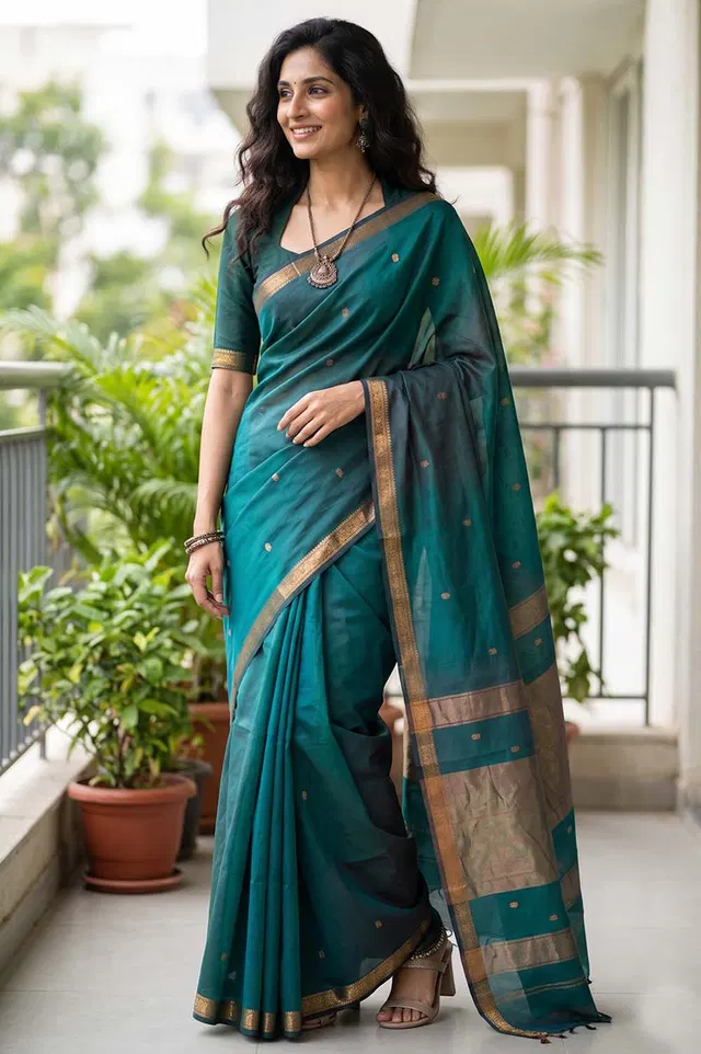 Maheshwar Handloom Cotton-Silk Saree
