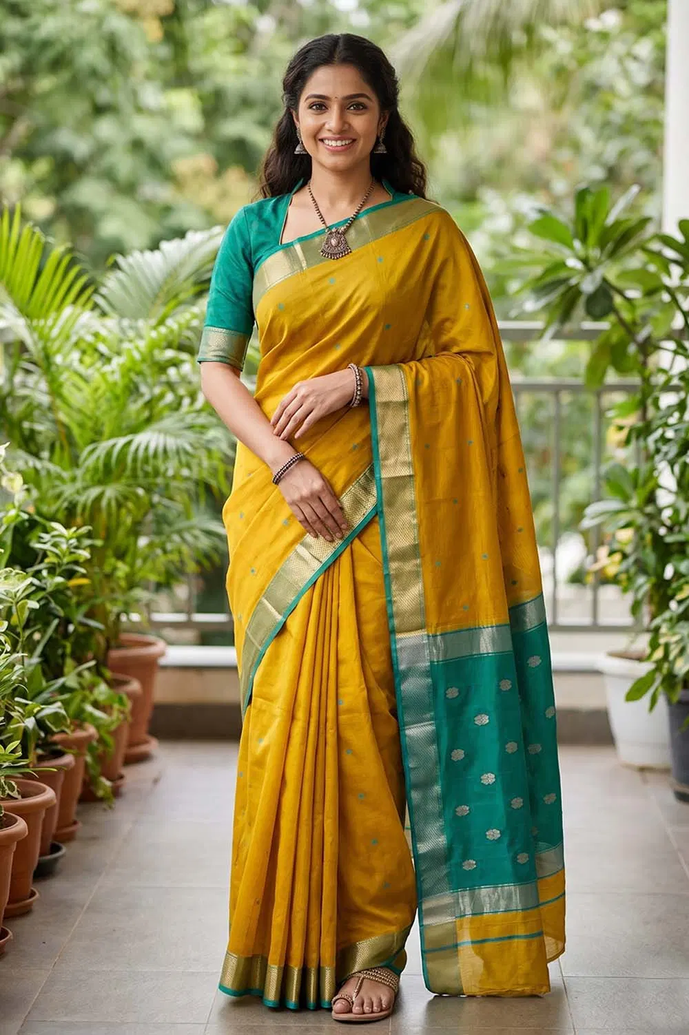 Maheshwar Handloom Cotton-Silk Saree