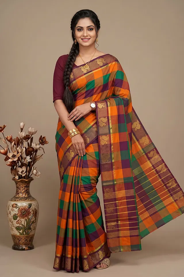 Kandangi Handloom Cotton Saree (Chettinad Saree)