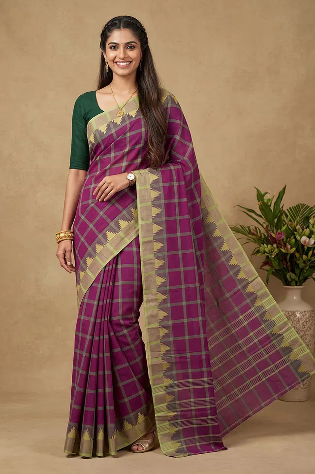 Kandangi Handloom Cotton Saree (Chettinad Saree)