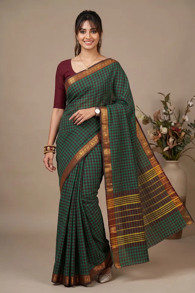 Kandangi Handloom Cotton Saree (Chettinad Saree)