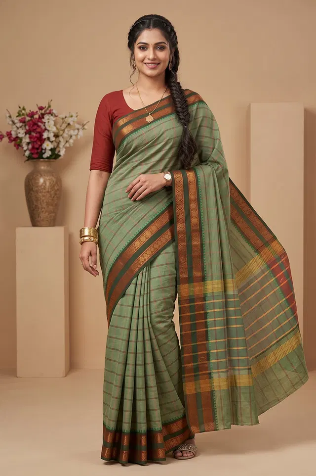 Kandangi Handloom Cotton Saree (Chettinad Saree)