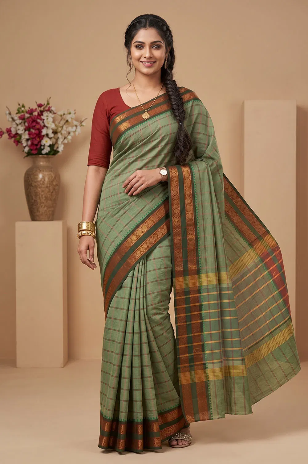 Kandangi Handloom Cotton Saree (Chettinad Saree)