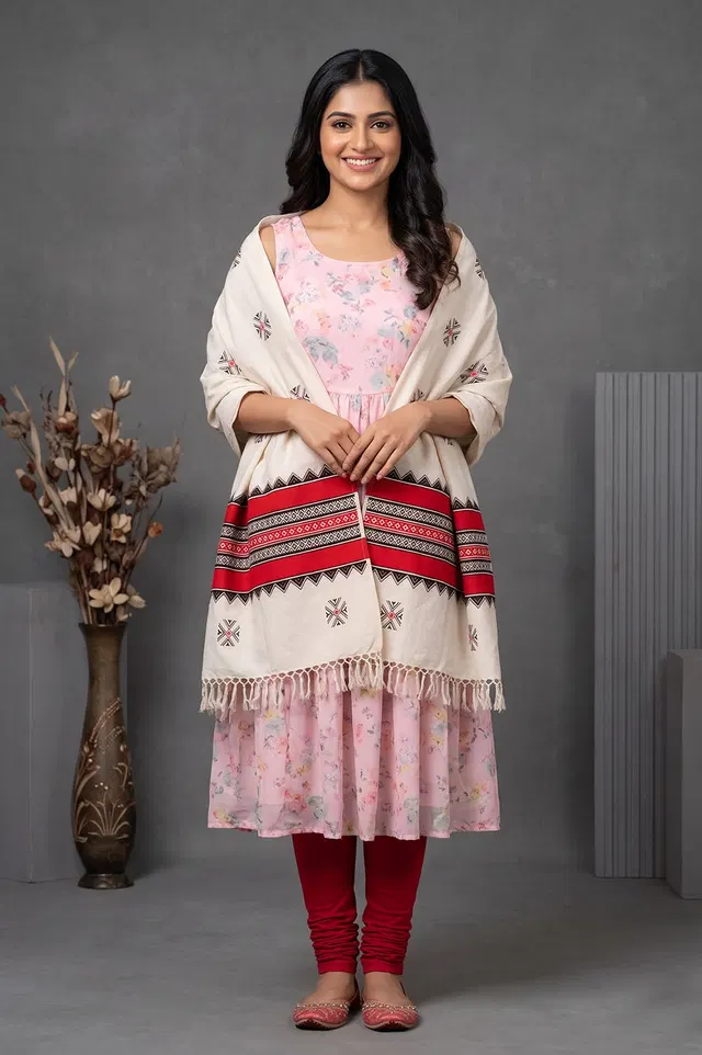 Toda Embroidery Wool-Cotton Shawl