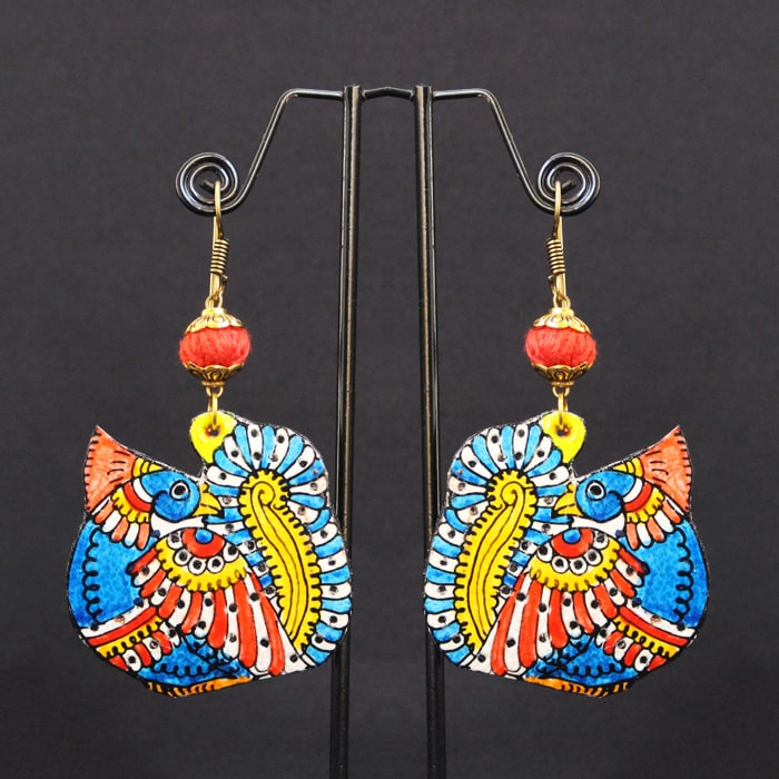 Blue Gemstone Earrings. Handmade Rustic Hoop Earrings. Golden Rust Hoo -  Cindy's Art & Soul