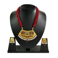 thewa art red jewellery set