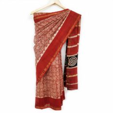 Latest Bagru Hand Block Print Saree