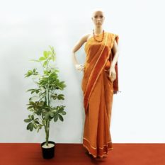 GiTAGGED Udupi Brown Small Checks Pure Cotton Saree 1