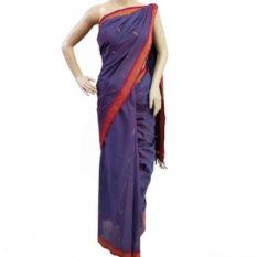 Cotton Blue-Maroon Udupi Saree
