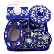 Bathroom Accessories Set - Blue Color Set