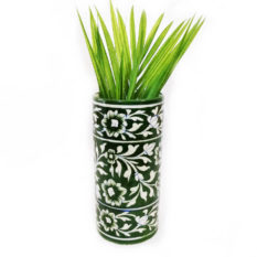 Green Cylindrical Vase - GI Tag